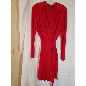 Women's DKNY Red Long Sleeve Dress Size 12